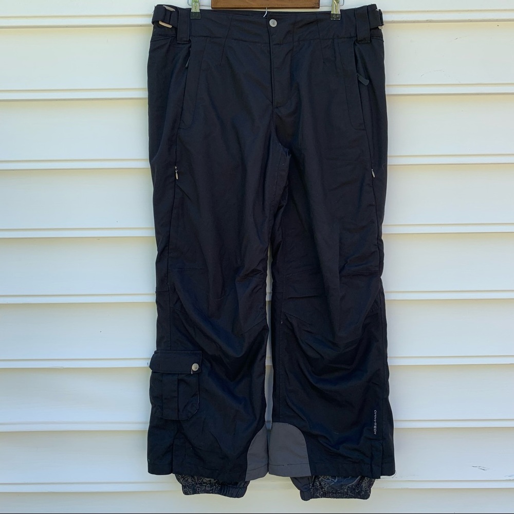 Columbia Titanium Omni Tech Black Floral Embroidered Snow Ski Pants Woman’s XL